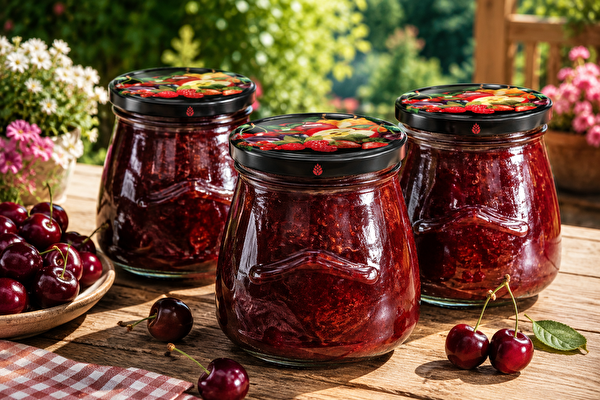 Homemade cherry jam