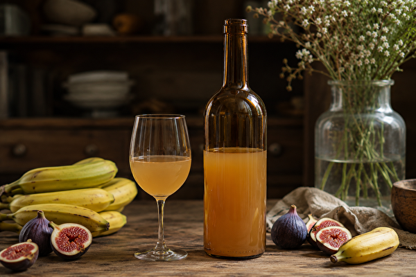 Wino deserowe z fig i bananów