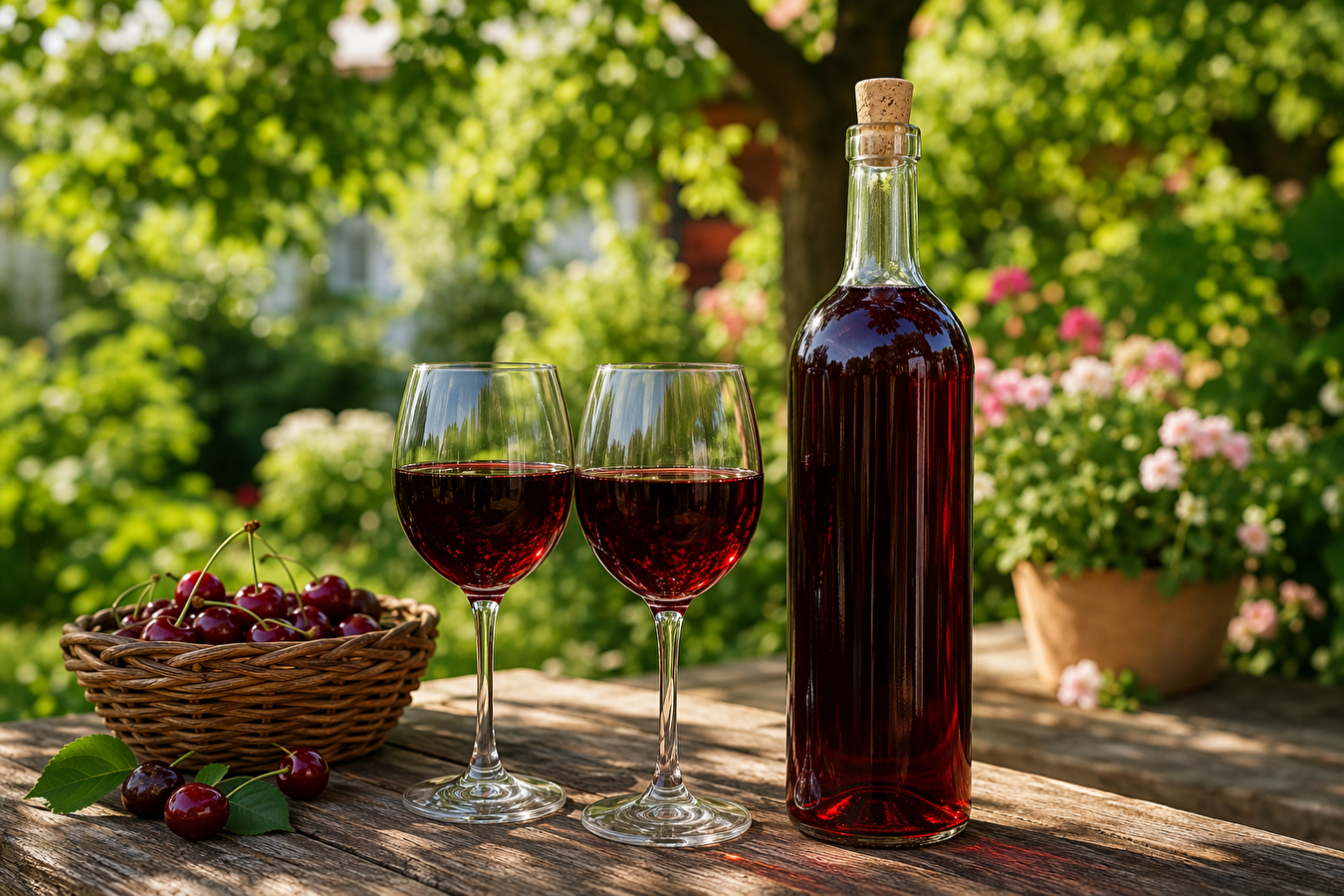 Wino z wiśni - półsłodkie
