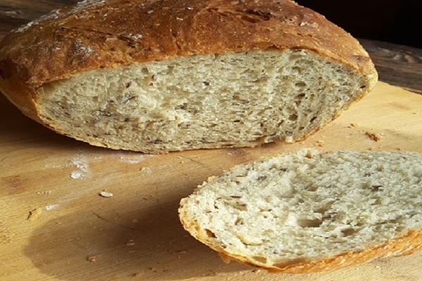 Vetebröd med jäst och linfrö