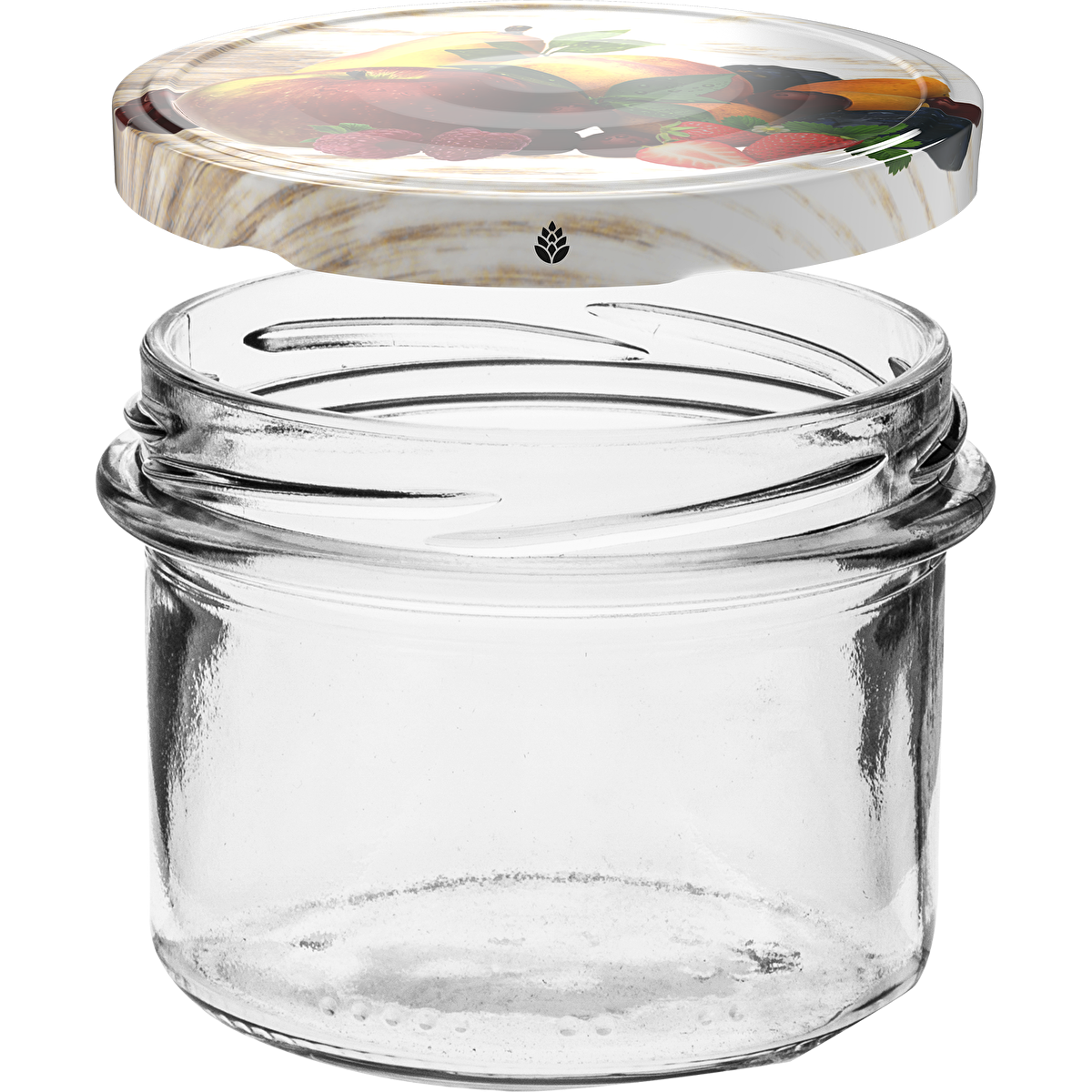 Twist-Off-Glas 235 ml mit farbigem Deckel Ø 82 mm – 6 Stück