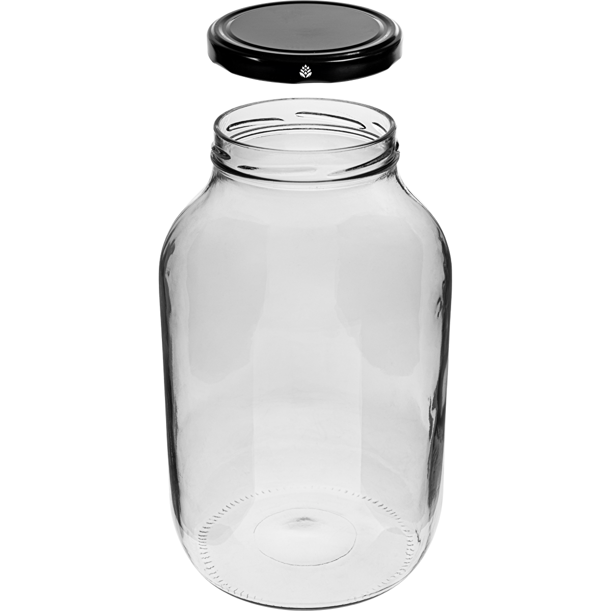 4-Liter-Glas mit schwarzem Schraubdeckel Ø 100