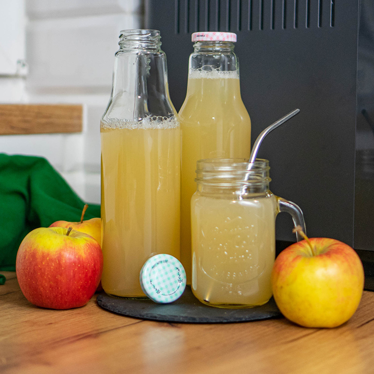 Saftflasche 750 ml, TO 43, mit Deckel, 6 Stück