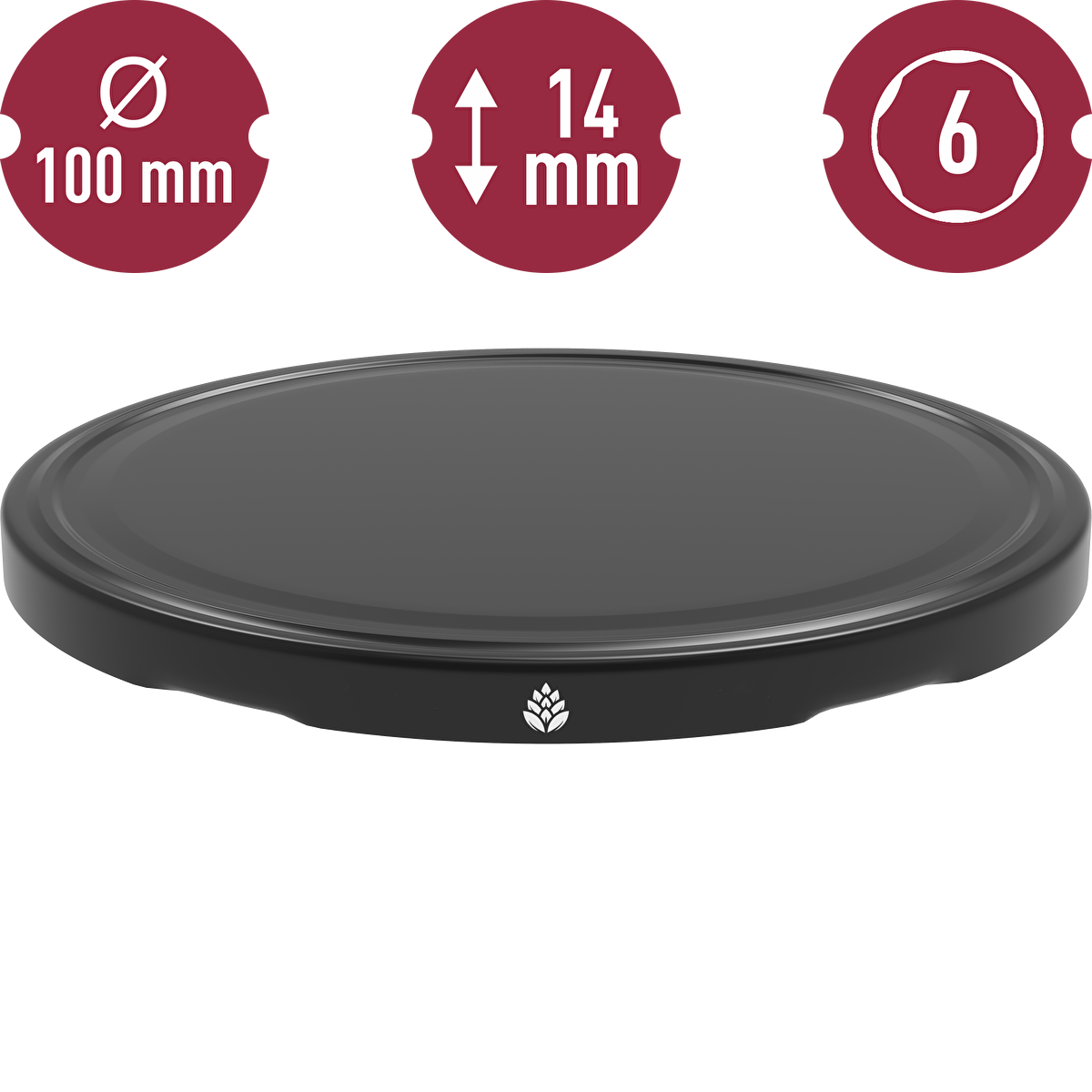 Twist-Off-Deckel Ø 100 mm, schwarz – 10 Stück