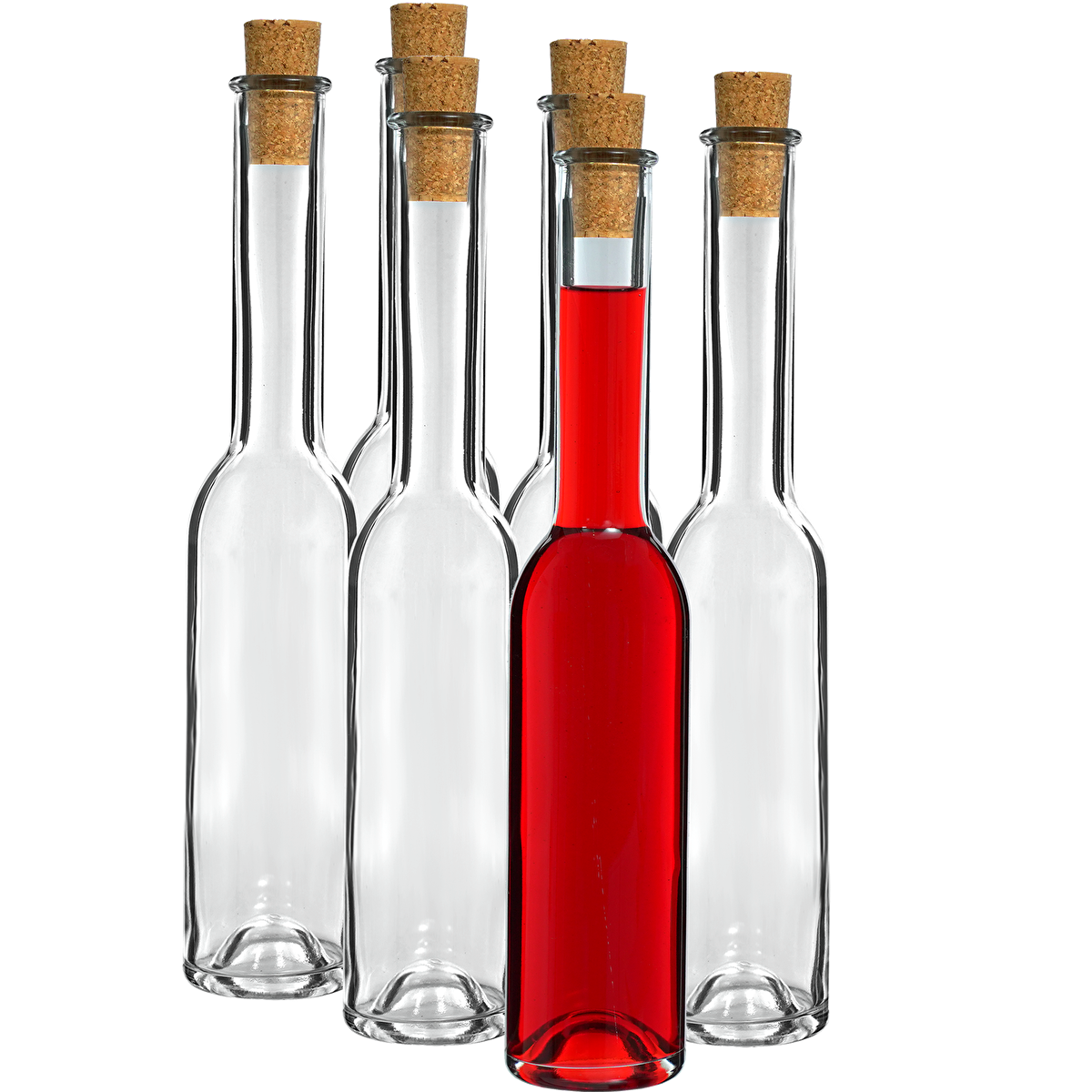 Likörflasche 200 ml, 6 Stk. + 6 Korken 23/18